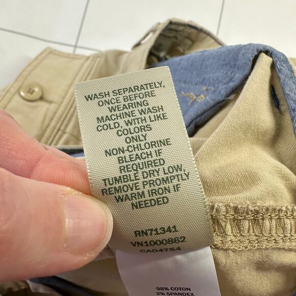 L.L.Bean Pants Womens 14 Petite Khaki Stretch Canvas Cargo Mid Rise Straight Leg - Picture 5 of 11